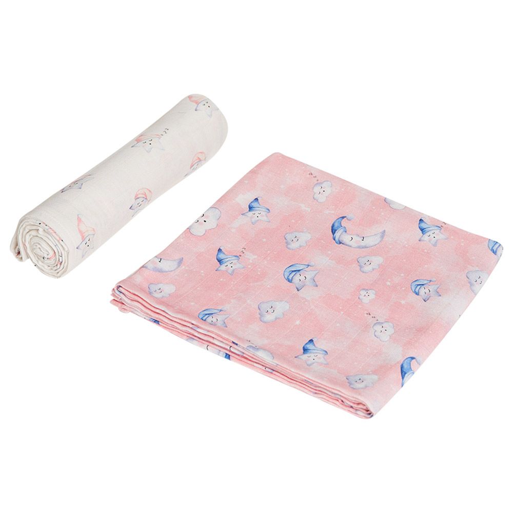 Little West Street - Celestial Pink Organic Swaddle Set 