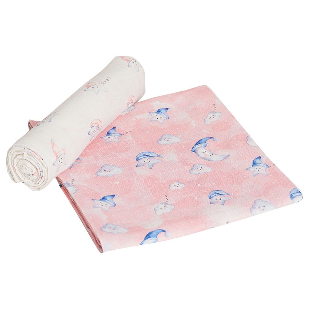 Little West Street - Celestial Pink Organic Swaddle Set 