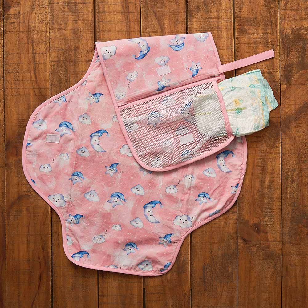 Little West Street - Celestial Pink Organic Diaper Clutch