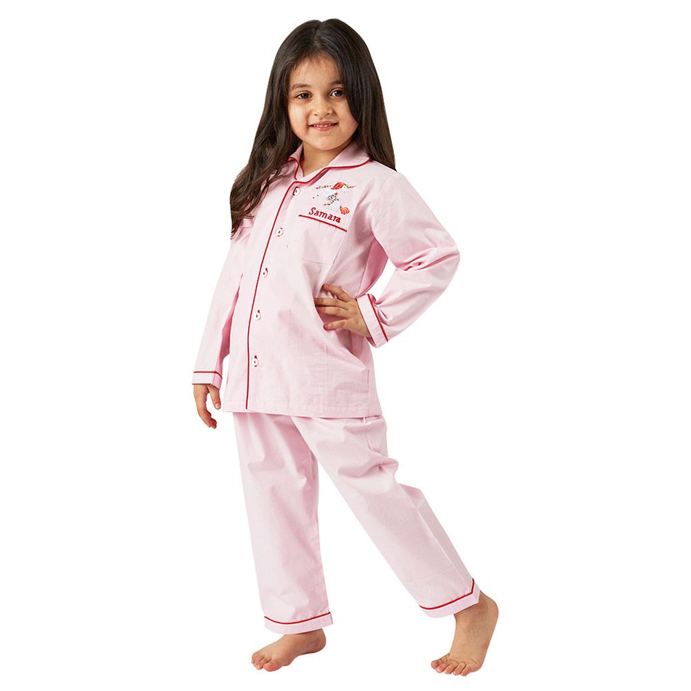 Little West Street Happy Unicorn Pajama Set Pink/Red