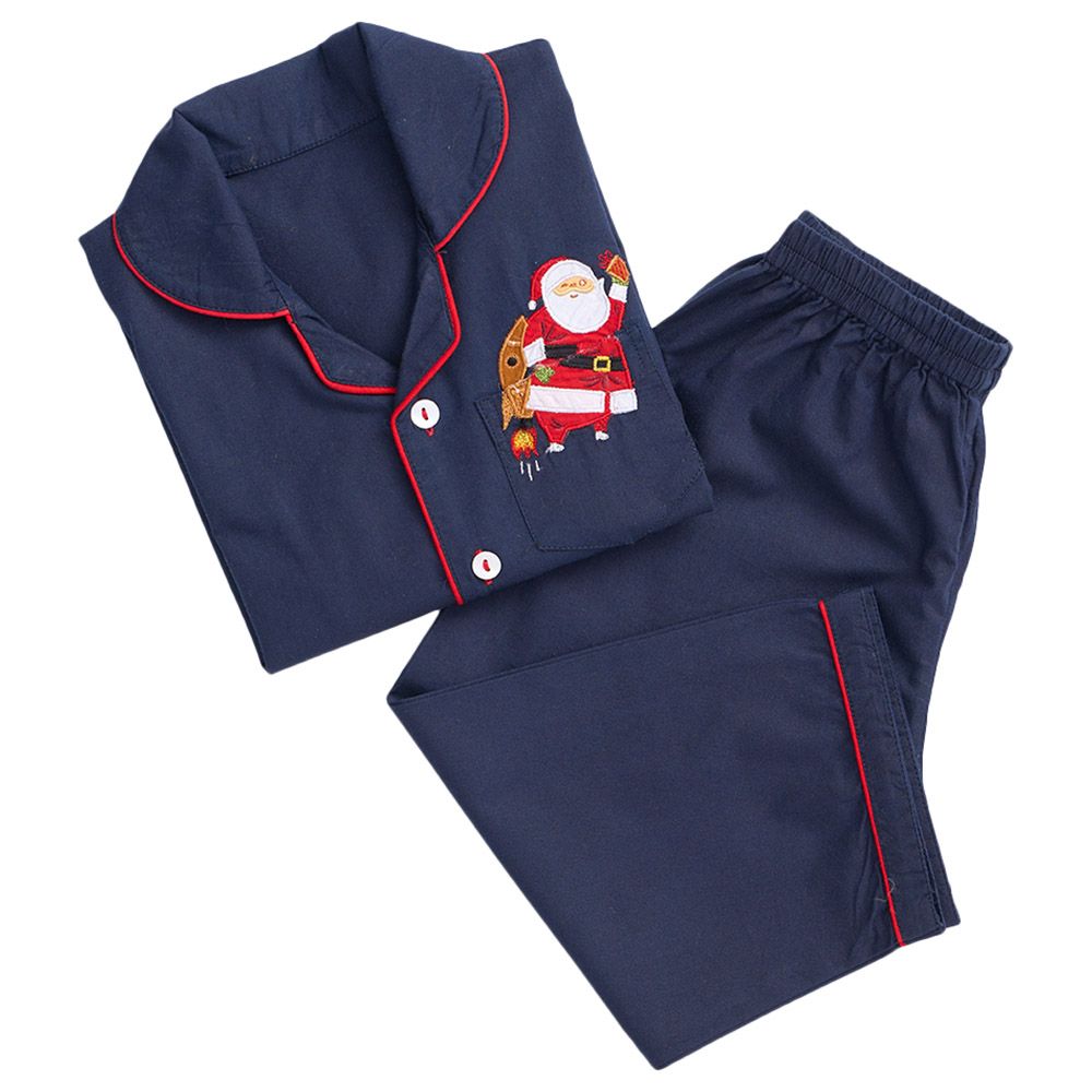 Little West Street - Women Flying Santa Pajama Set - Blue