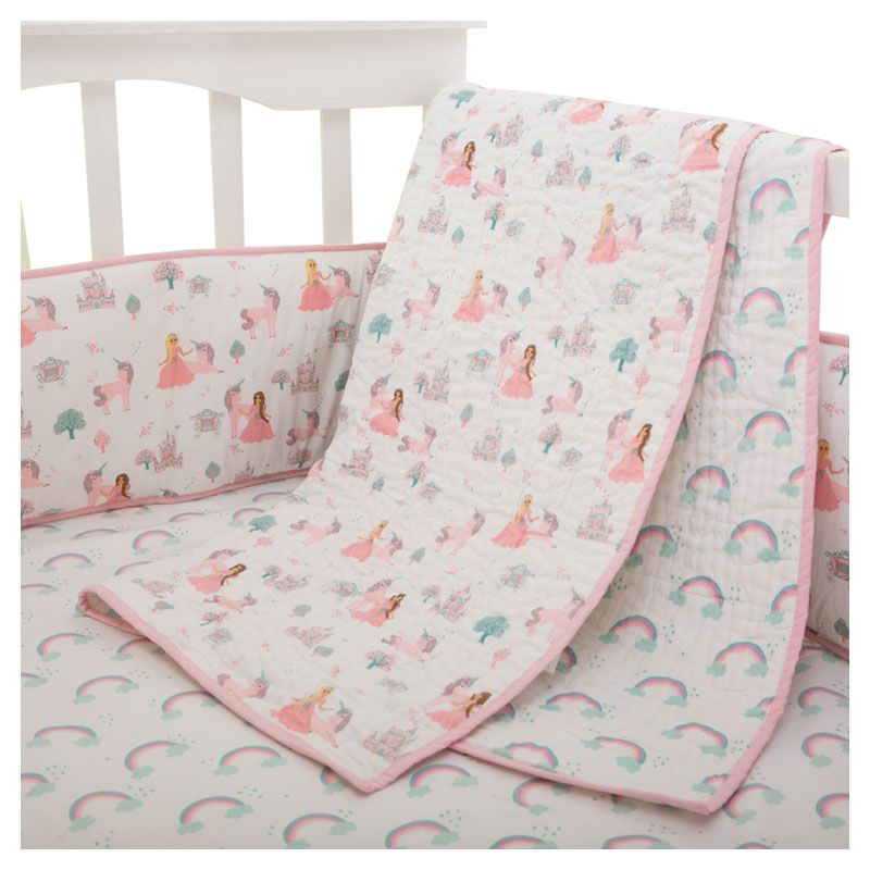 Little West Street Fairtytale Organic Reversible Quilt Pink