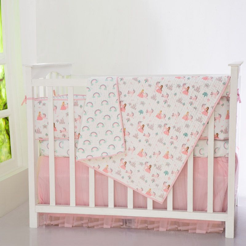 Little West Street Fairtytale Organic Reversible Quilt Pink