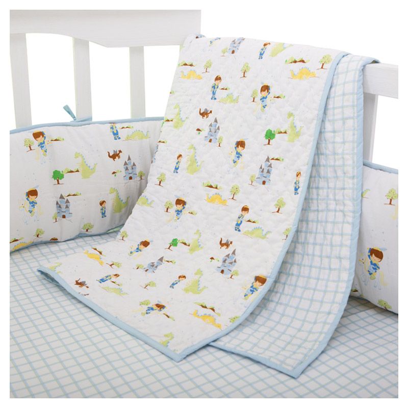 Little West Street - A Prince Organic Reversible Quilt Blue