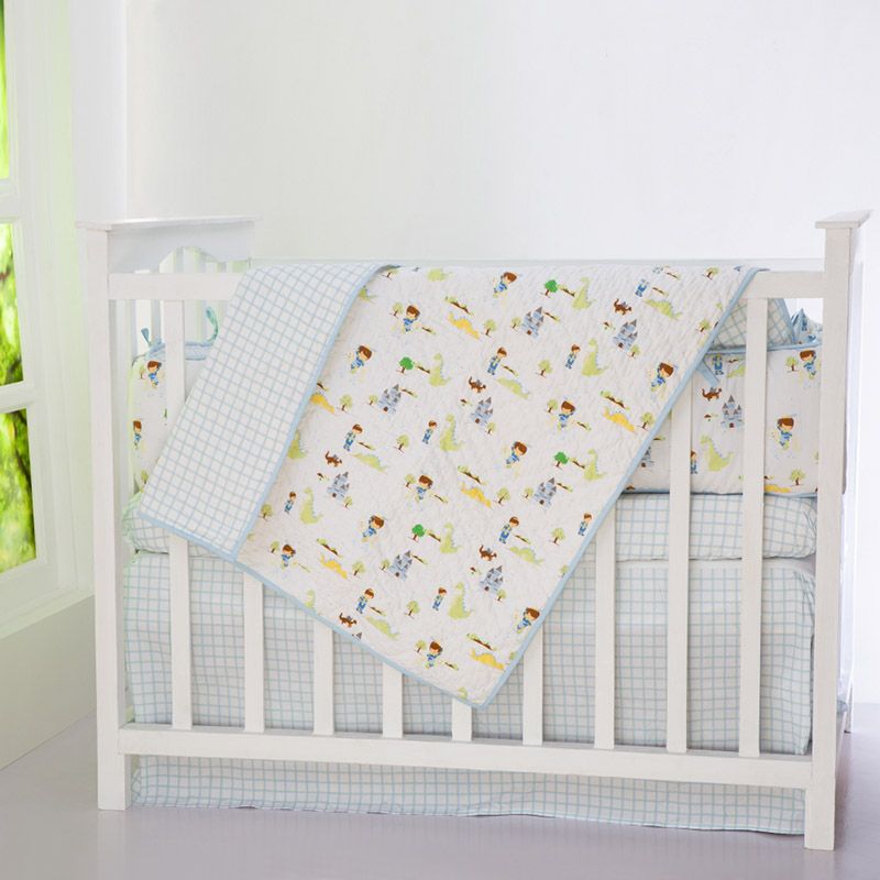 Little West Street - A Prince Organic Reversible Quilt Blue