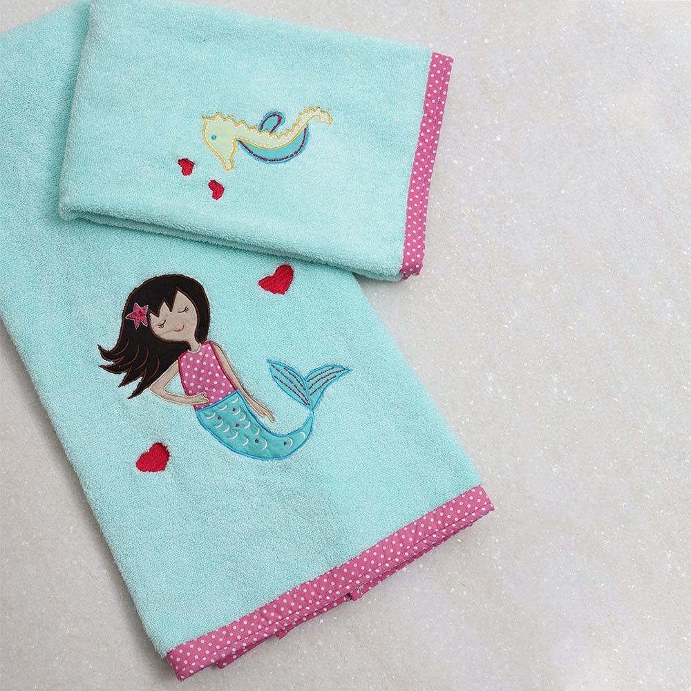 Little West Street - Kids Mermaid Bath & Hand Towel Set