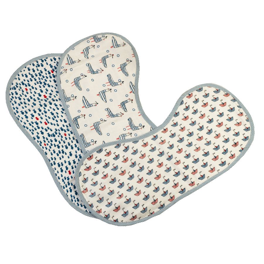 Little West Street - Baby Nautical Burp Cloth Set