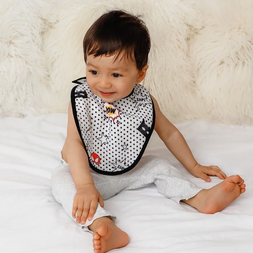 Little West Street - Superhero Classic Bib Set - Black