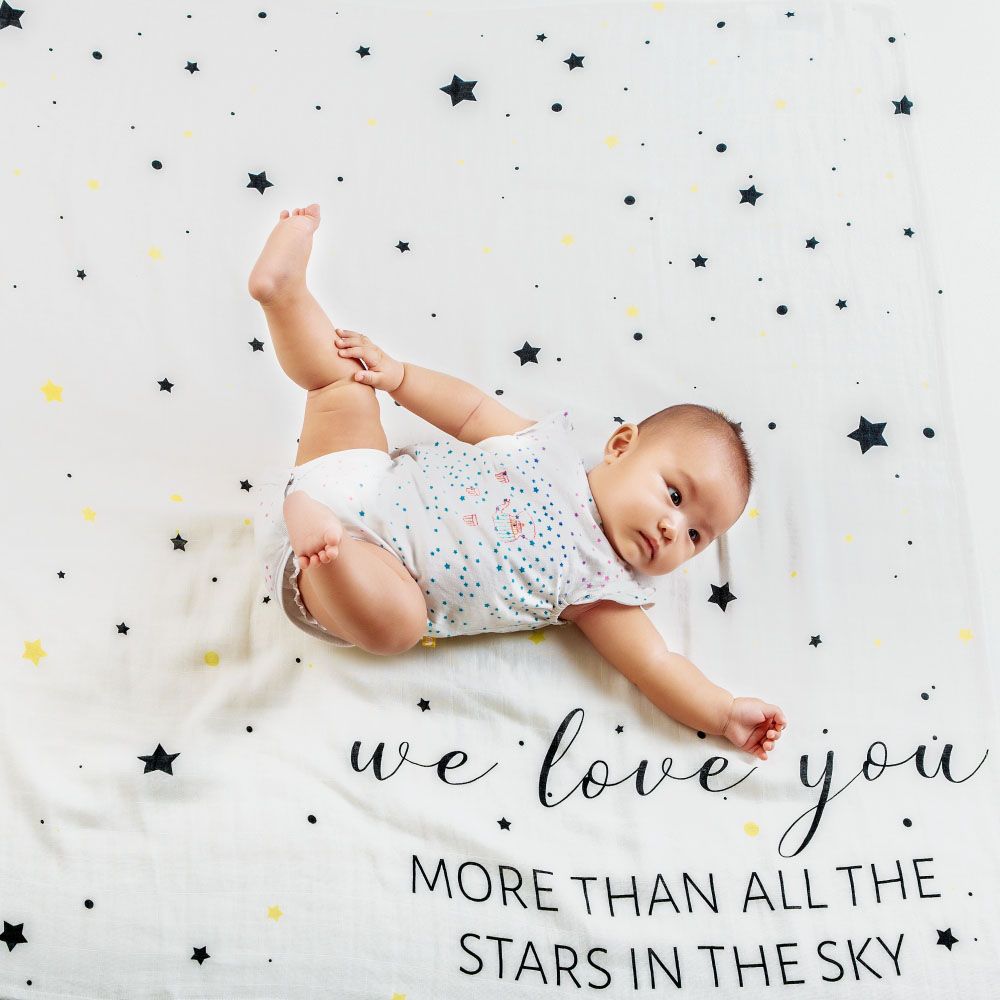 Little West Street - Love You Organic Personalized Swaddle