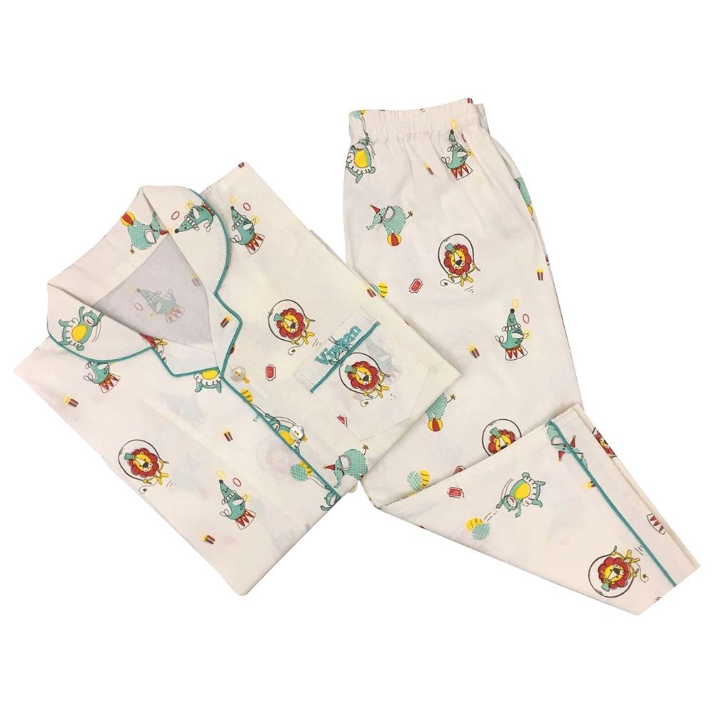 Little West Street - Circus Pajama Set - White