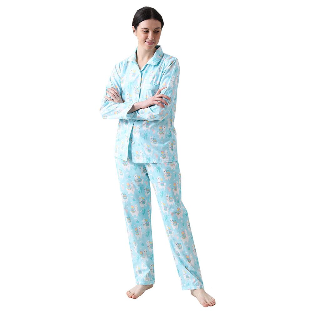 Little West Street - Women Organic Llama Love Pajama Set