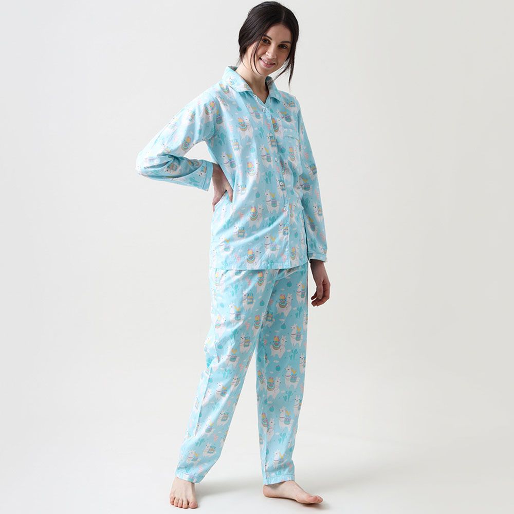 Little West Street - Women Organic Llama Love Pajama Set