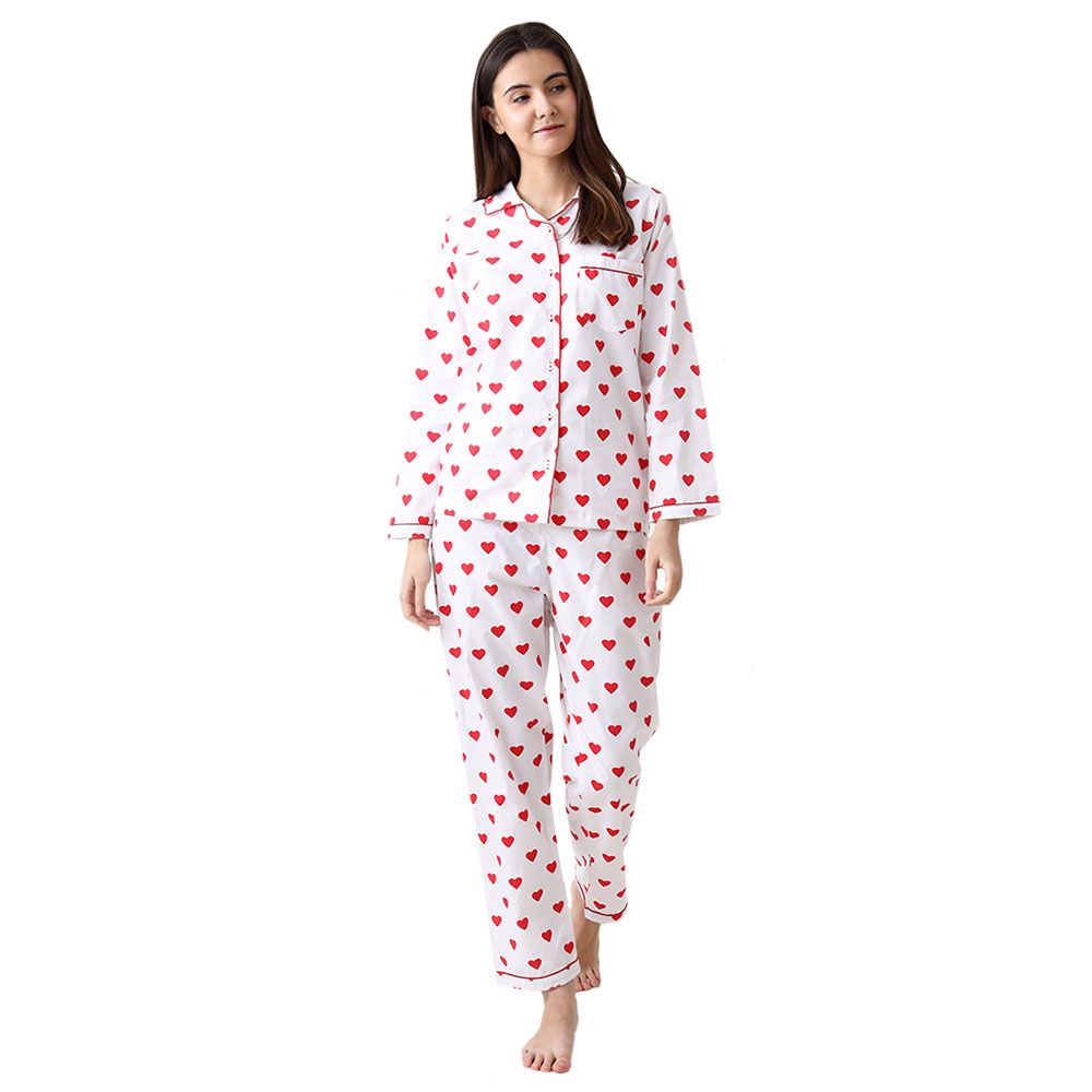 Little West Street - Women Red Hearts Pajama Set