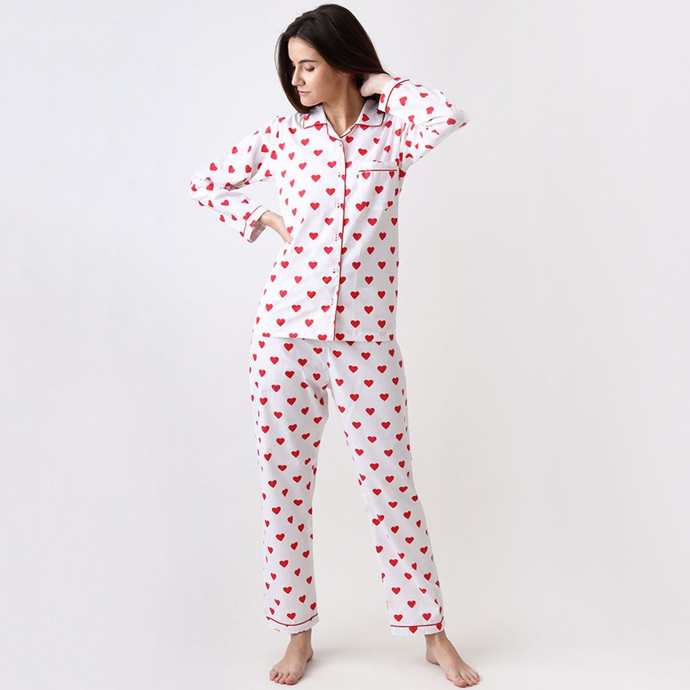 Little West Street - Women Red Hearts Pajama Set