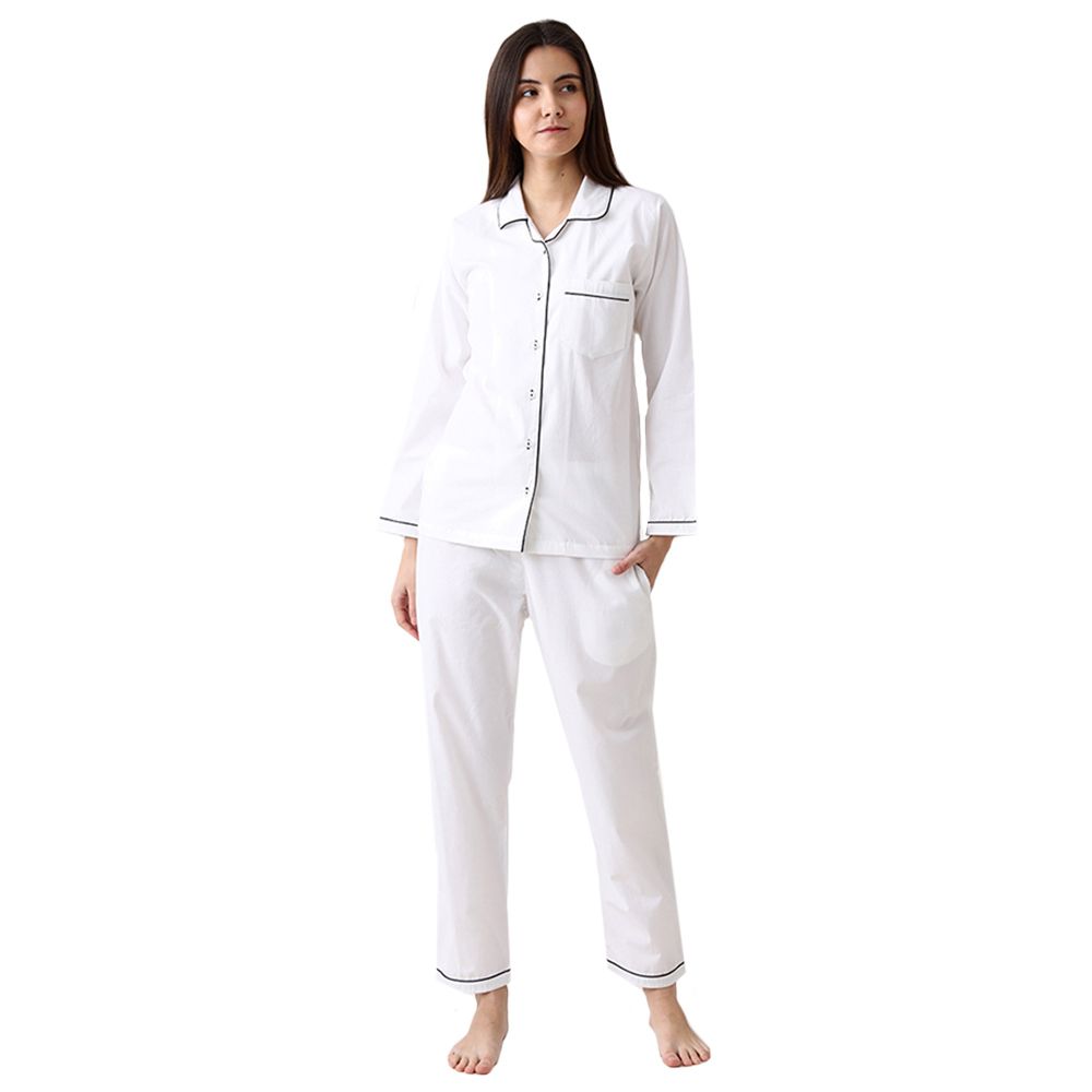 Little West Street - Women Classic White Pajama Set