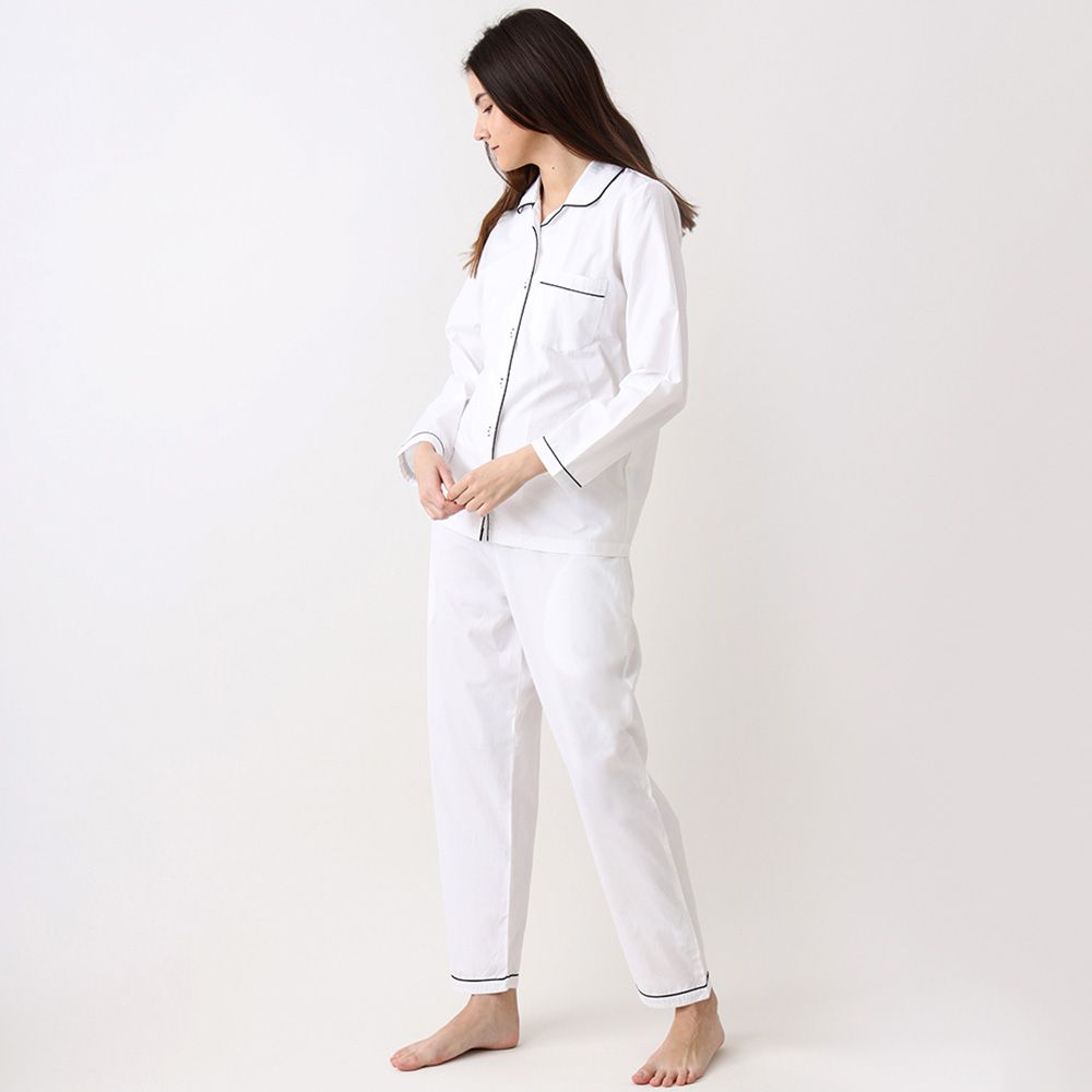 Little West Street - Women Classic White Pajama Set