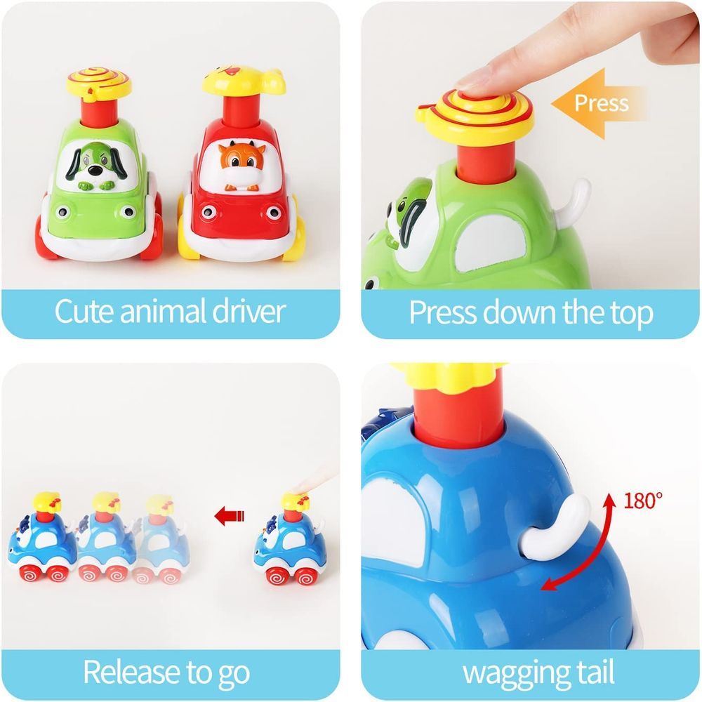 Mumfactory - Baby Toys Animal Cars - Pack of 4