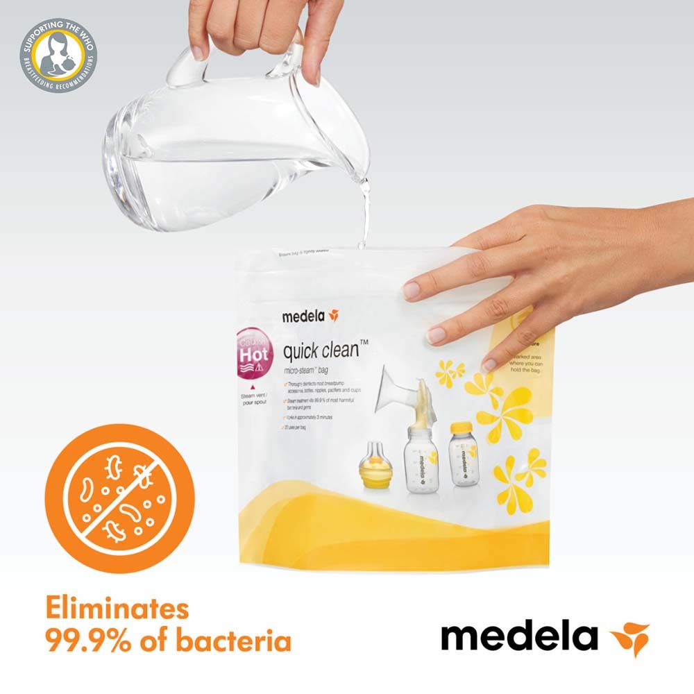 Medela - Quick Clean Microwave Sterilization Bags Breastpump - 5pcs