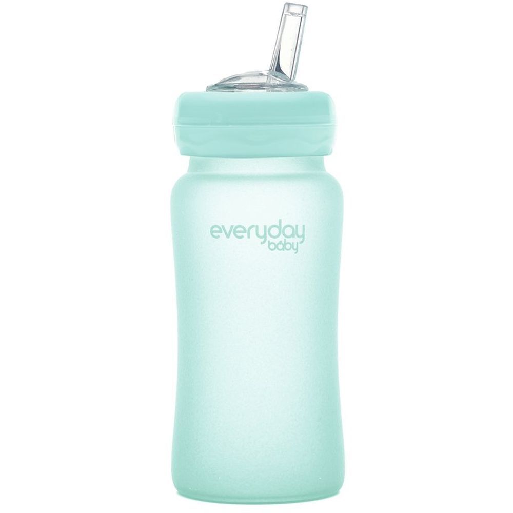 Everyday Baby - Glass Straw Bottles- 240ml Mint Green