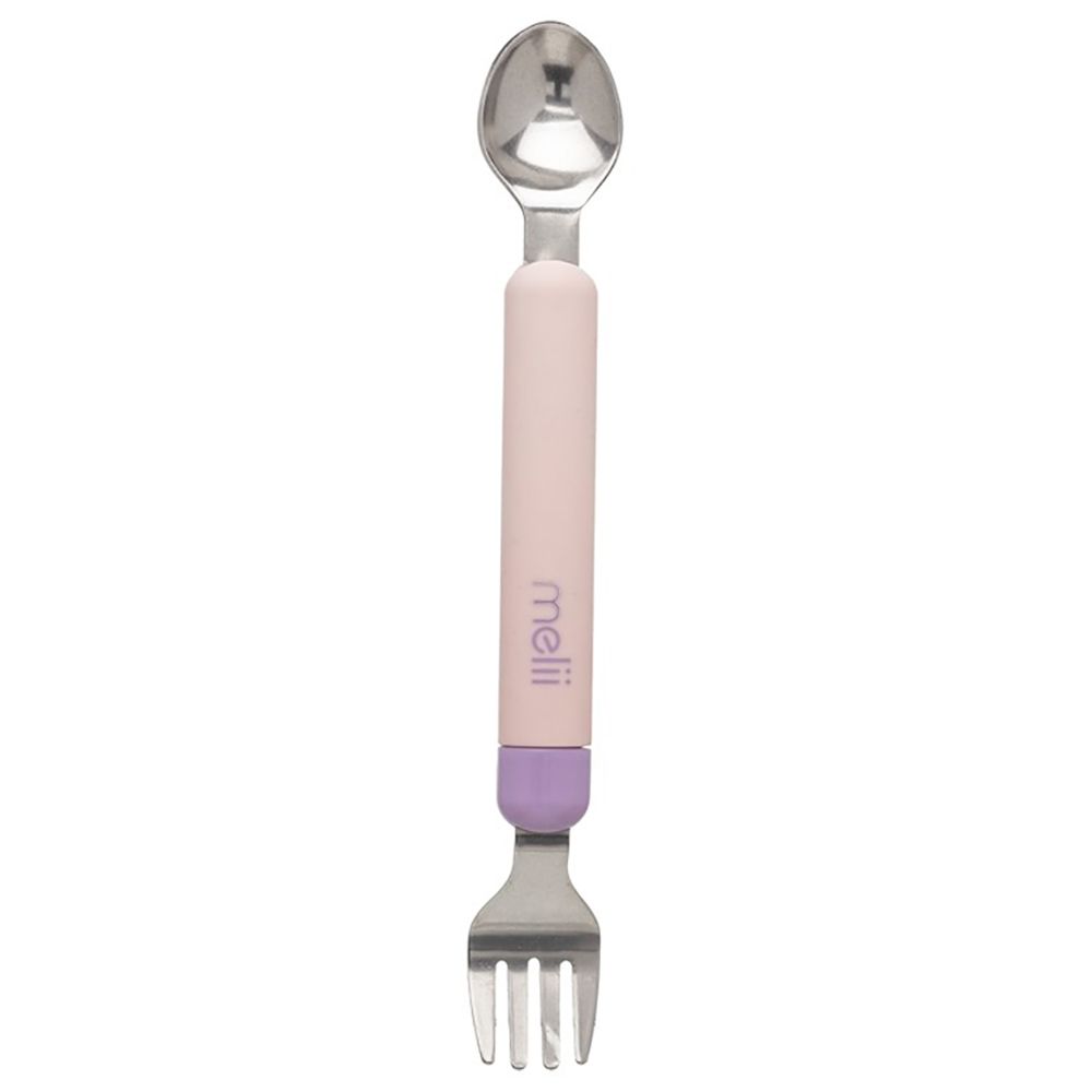 Melii - Detachable Spoon & Fork w/ Carrying Case - Pink/Purple