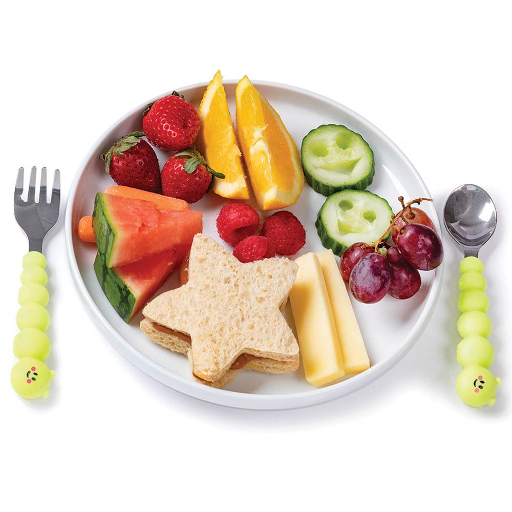 Melii - Silicone Caterpillar Spoon & Fork Set