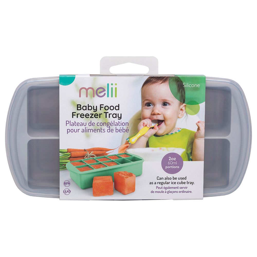 Melii - Silicone Baby Food Freezer Tray - 60ml - Grey