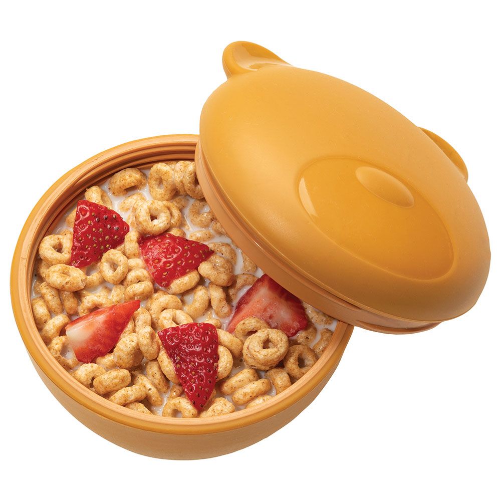 Melii - Silicone Bowl w/ Lid - Bear - 350ml - Brown