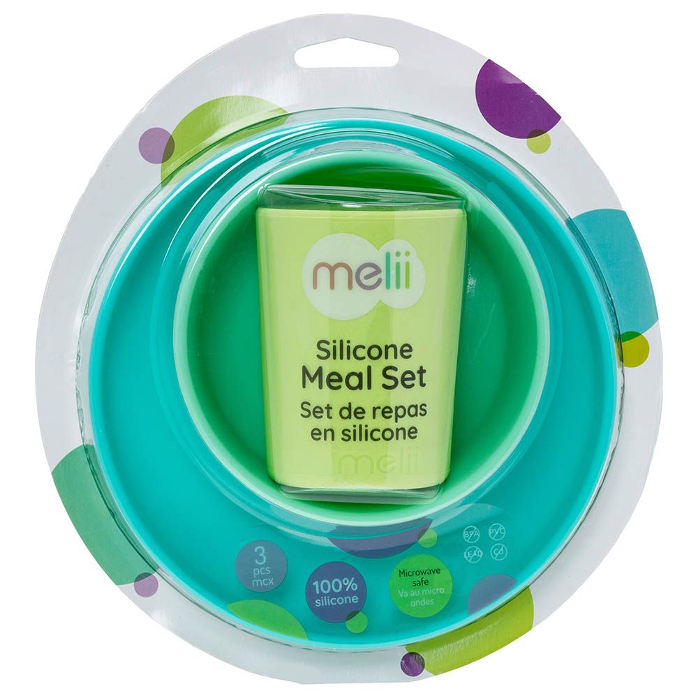 Melii - Silicone Feeding Set - 3pc - Green