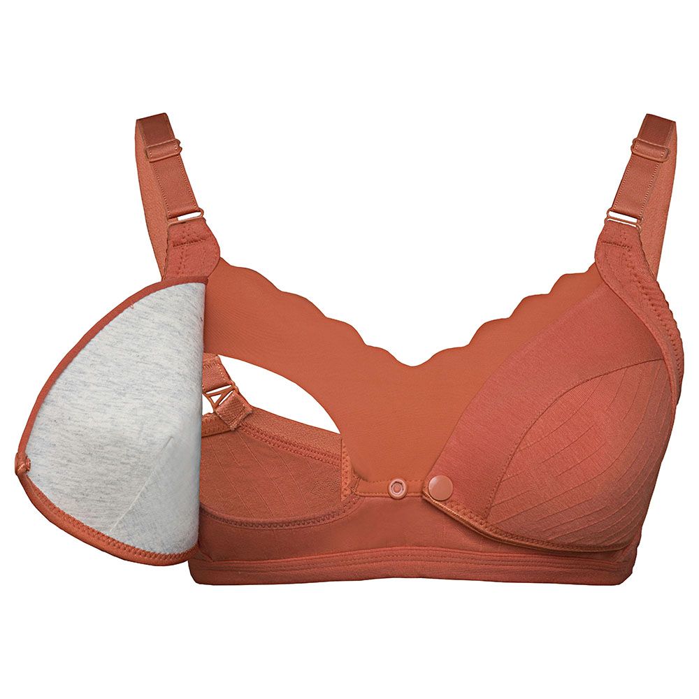 Okus - Comfy Cotton Seamless Nursing Bra - Orange