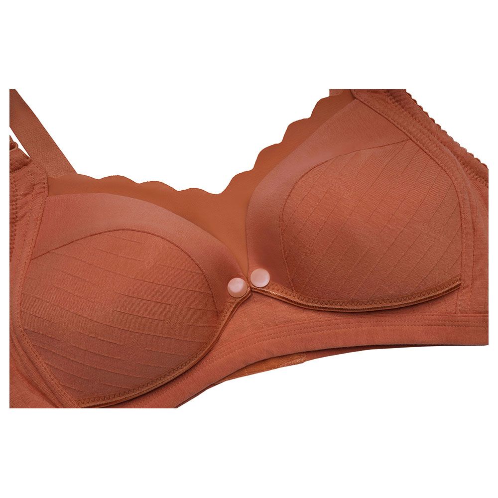 Okus - Comfy Cotton Seamless Nursing Bra - Orange