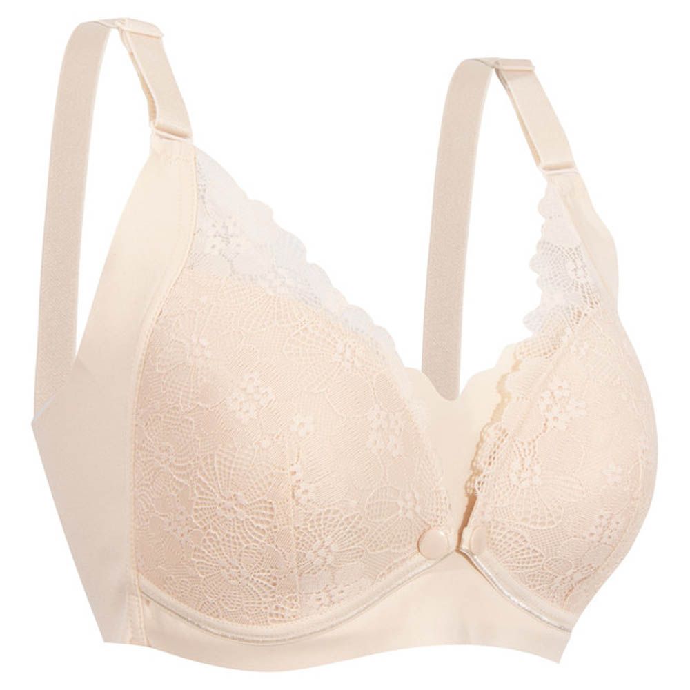 Okus - Pretty Lace Maternity & Nursing Bra - Beige