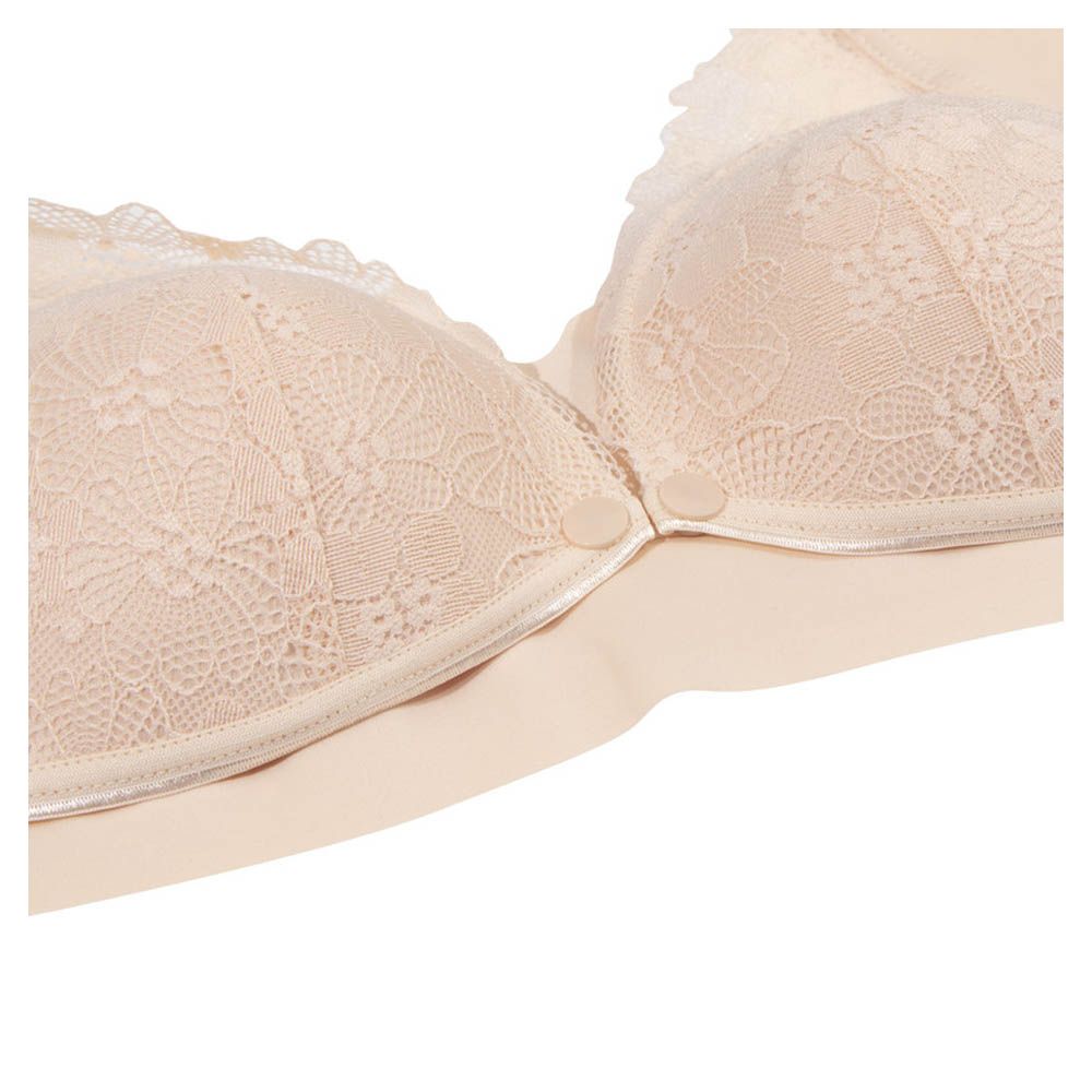 Okus - Pretty Lace Maternity & Nursing Bra - Beige