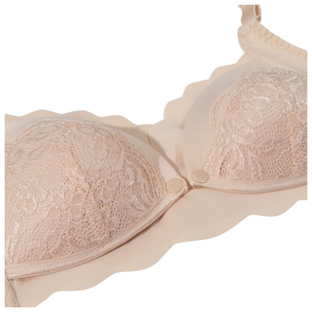 Okus - Elegant Seamless Maternity & Nursing Bra - Beige