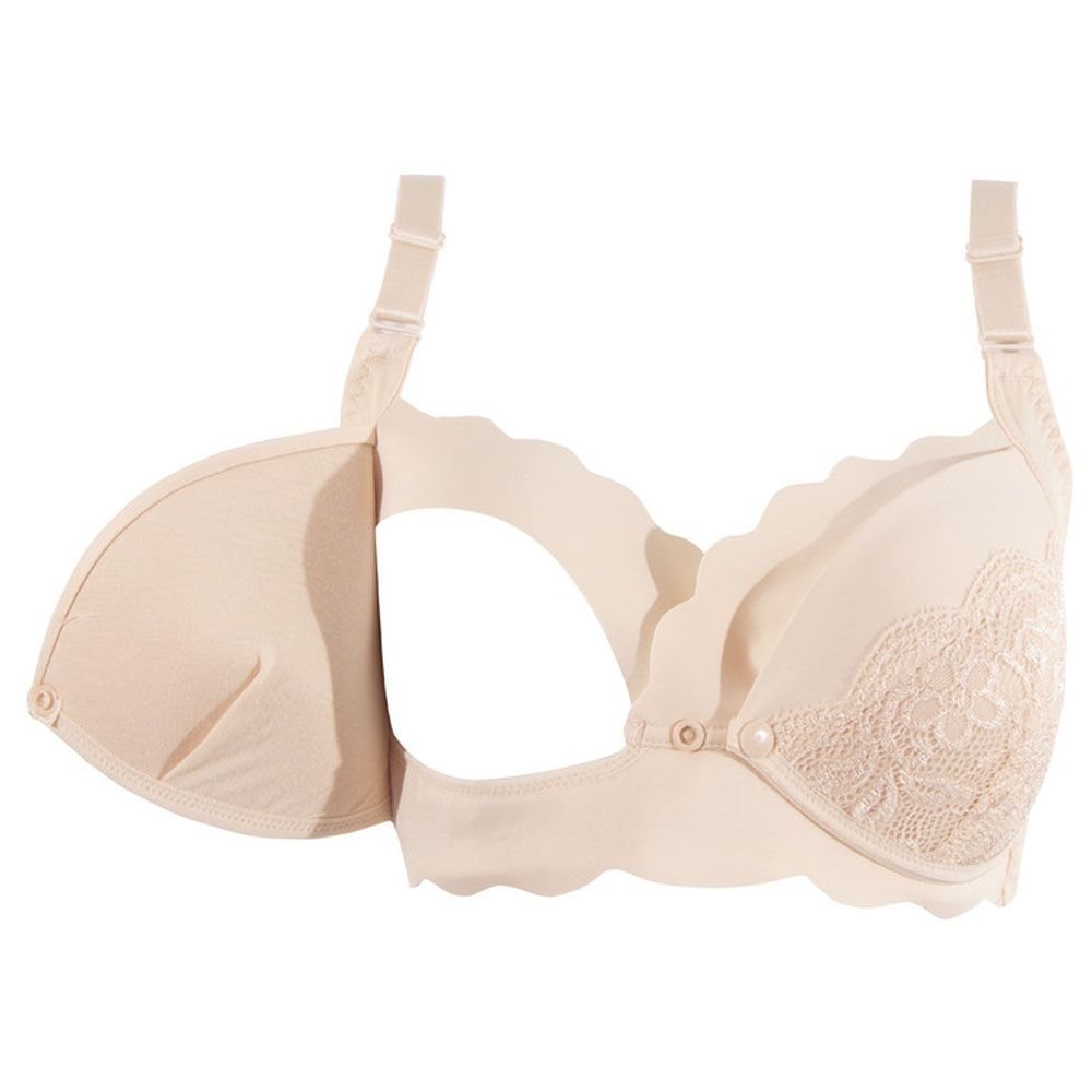 Okus - Elegant Seamless Maternity & Nursing Bra - Beige