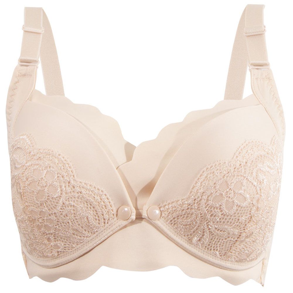 Okus - Elegant Seamless Maternity & Nursing Bra - Beige