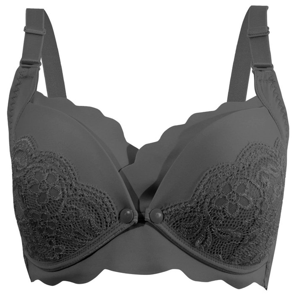 Okus - Elegant Seamless Maternity & Nursing Bra - Black