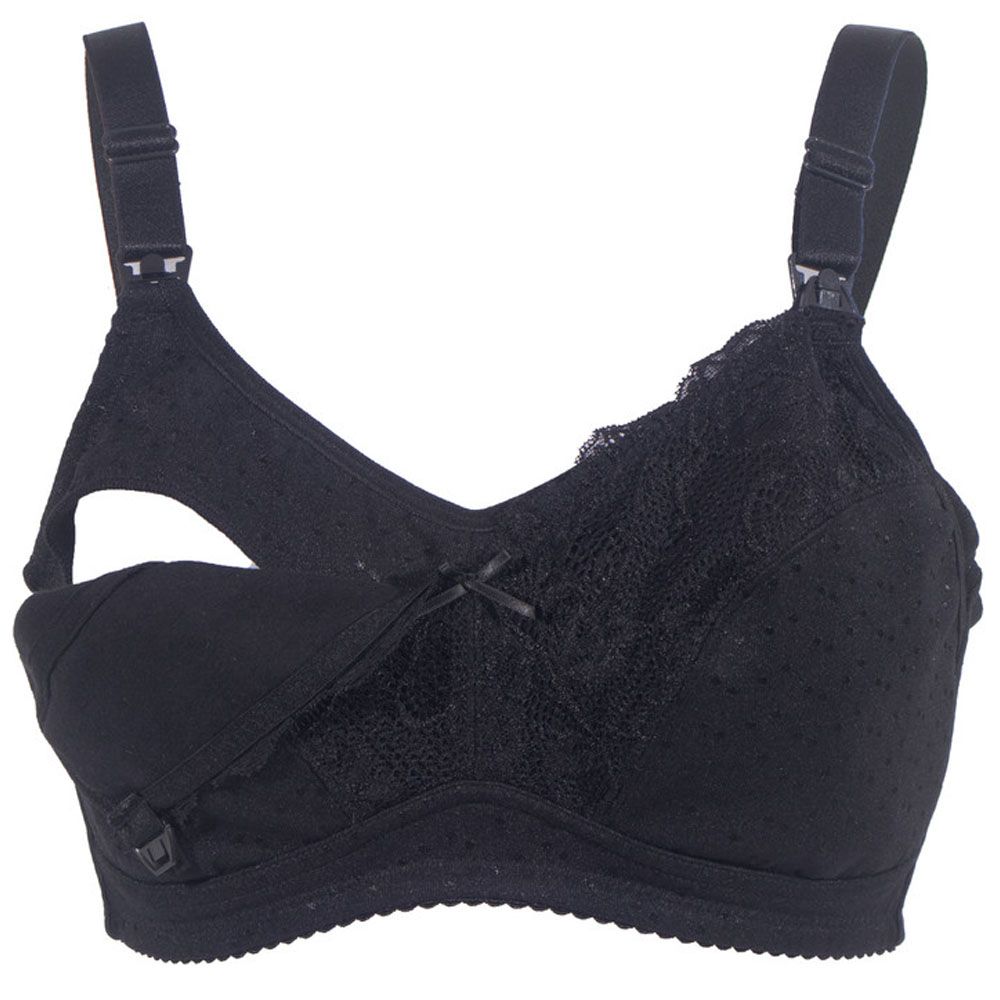 Okus - Basic Cotton Maternity & Nursing Bra - Black