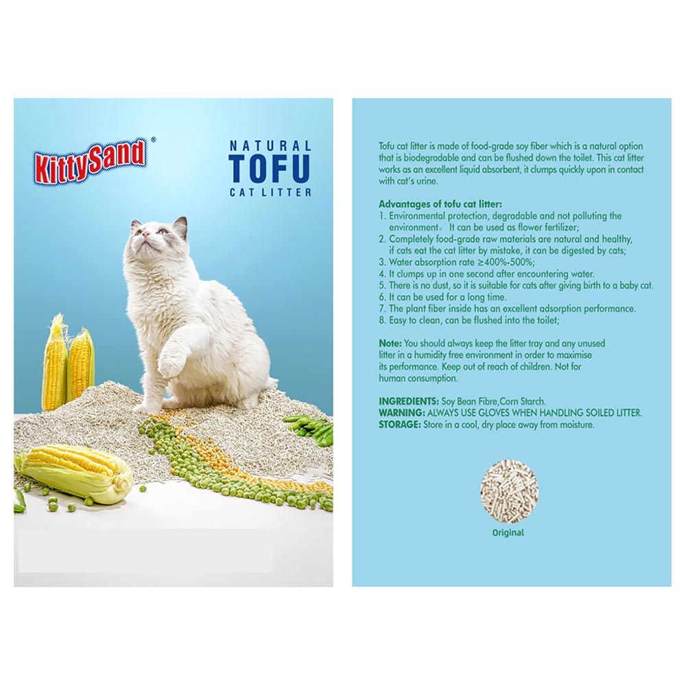 Kitty Sand - Natural Tofu Cat Litter - 6L/2.5kg