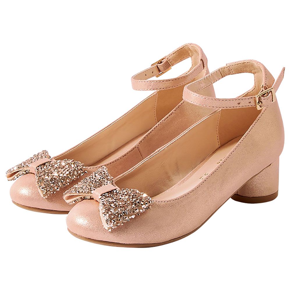 Monsoon Children - Dazzle Bow Shimmer Heels - Rose Gold