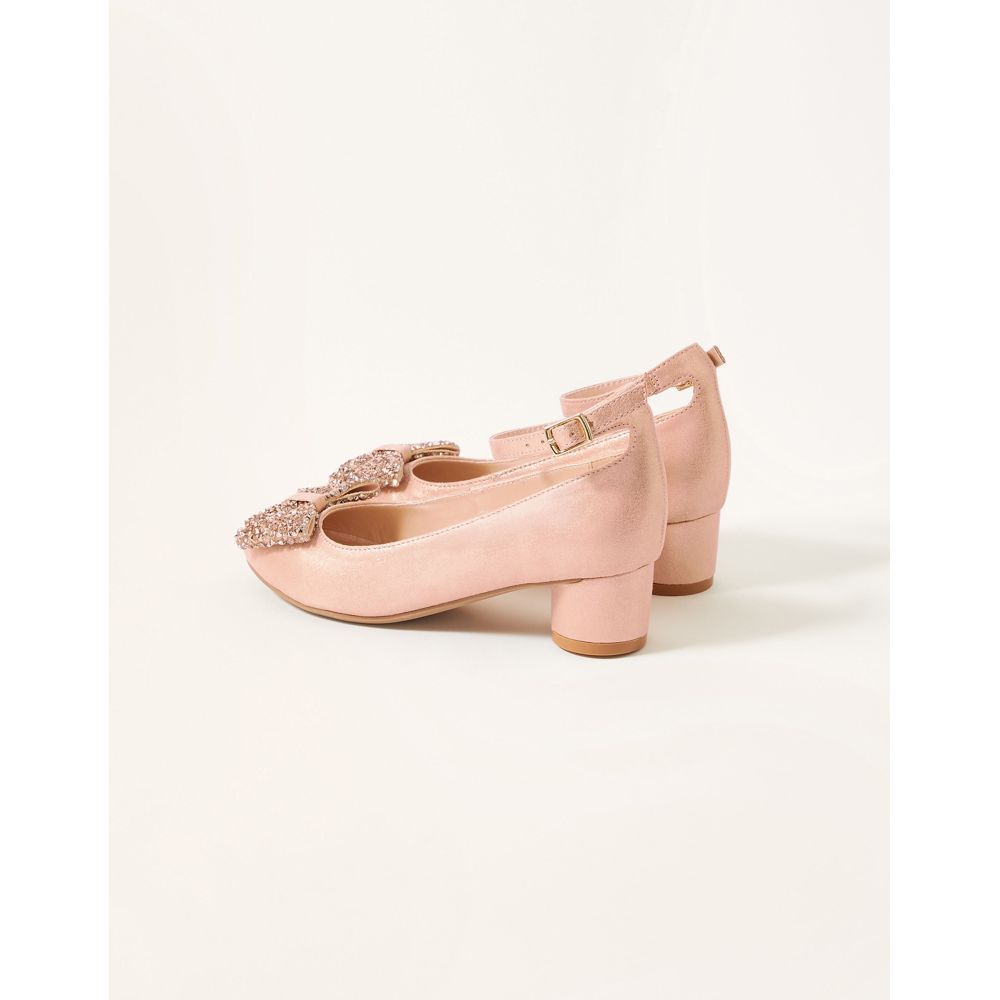 Monsoon Children - Dazzle Bow Shimmer Heels - Rose Gold