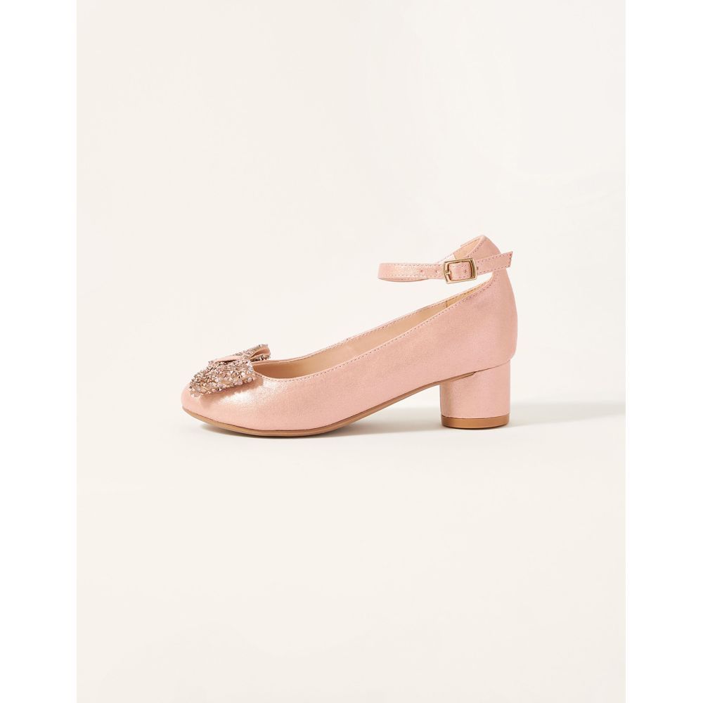 Monsoon Children - Dazzle Bow Shimmer Heels - Rose Gold