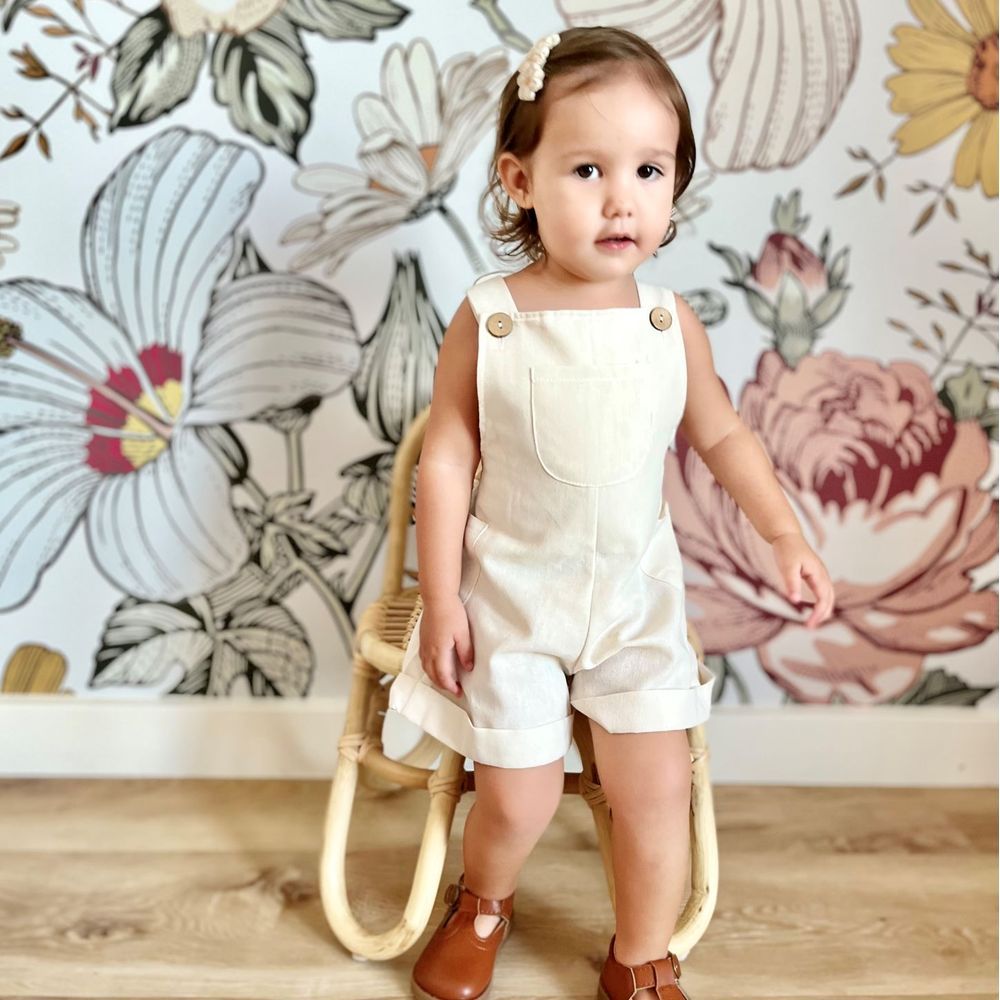 Mon.Amelissa - Girls Linen Jumpsuit - Beige