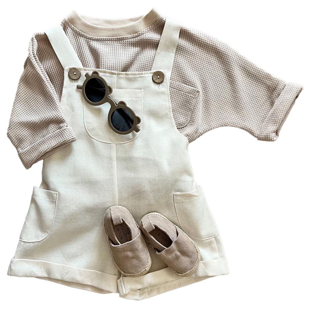 Mon.Amelissa - Girls Linen Jumpsuit - Beige