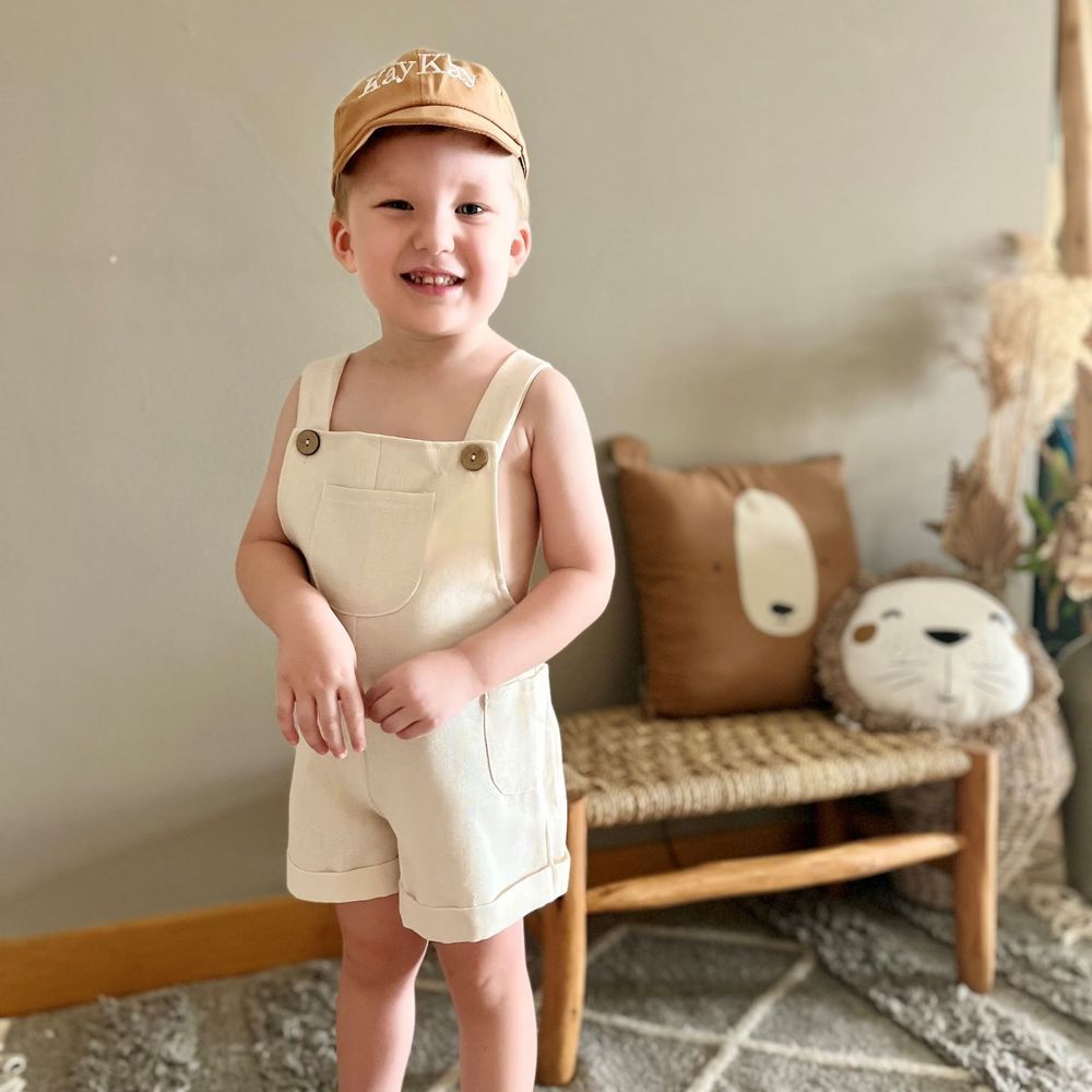 Mon.Amelissa - Girls Linen Jumpsuit - Beige