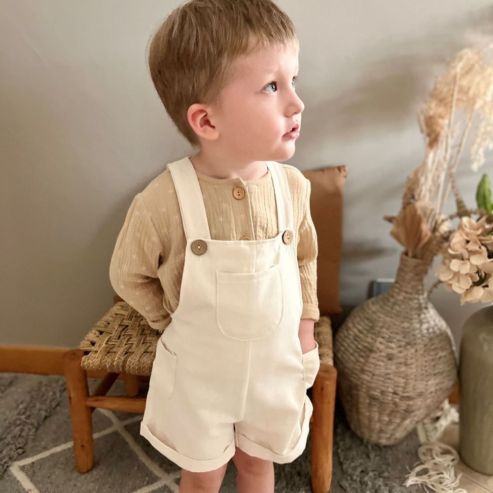 Mon.Amelissa - Girls Linen Jumpsuit - Beige