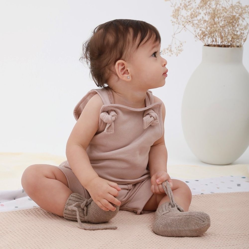 Mon.Amelissa - Terry Knot Jumpsuit - Taupe