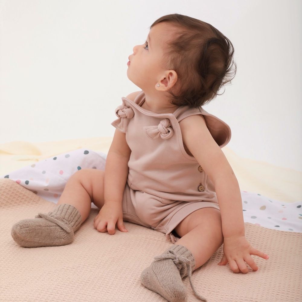 Mon.Amelissa - Terry Knot Jumpsuit - Taupe