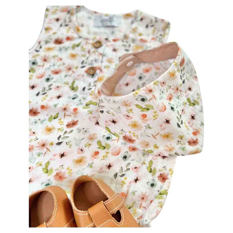 Mon.Amelissa - Bubble Muslin Flower Romper