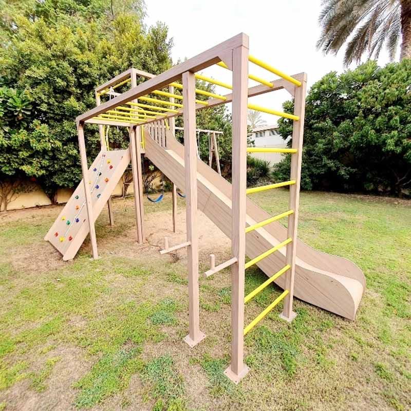 Moon Kids - Multi-Purpose Outdoor Play Structure - Brown