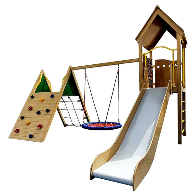 Moon Kids - Adventure Climbing Frame w/ Swing - Natural Wood